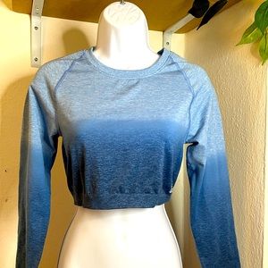 COPY - NWT-Gym Shark Adapt Ombré Seamless Crop Top-Blue-Size L